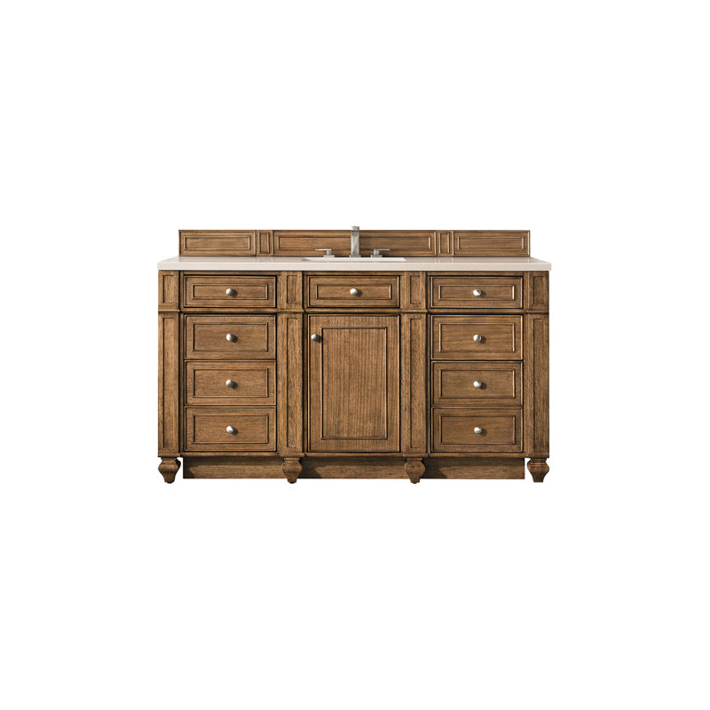 Bristol 60'' W Single Bathroom Vanity Base, Saddle Brown