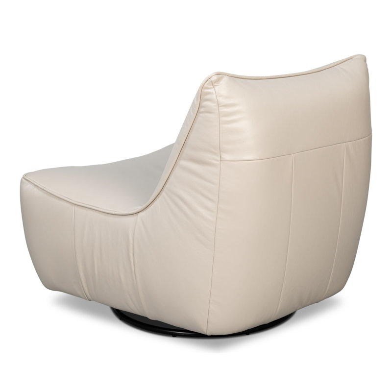 Kennett Swivel Armless Chair, Crystal White