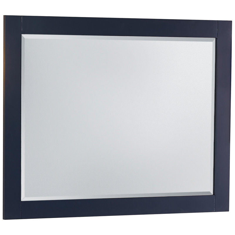 Bernharda 46 in. W x 32 in. H Modern & Contemporary Rectangular Framed Surface-Mount Bathroom Vanity Mirror in Marine Blue