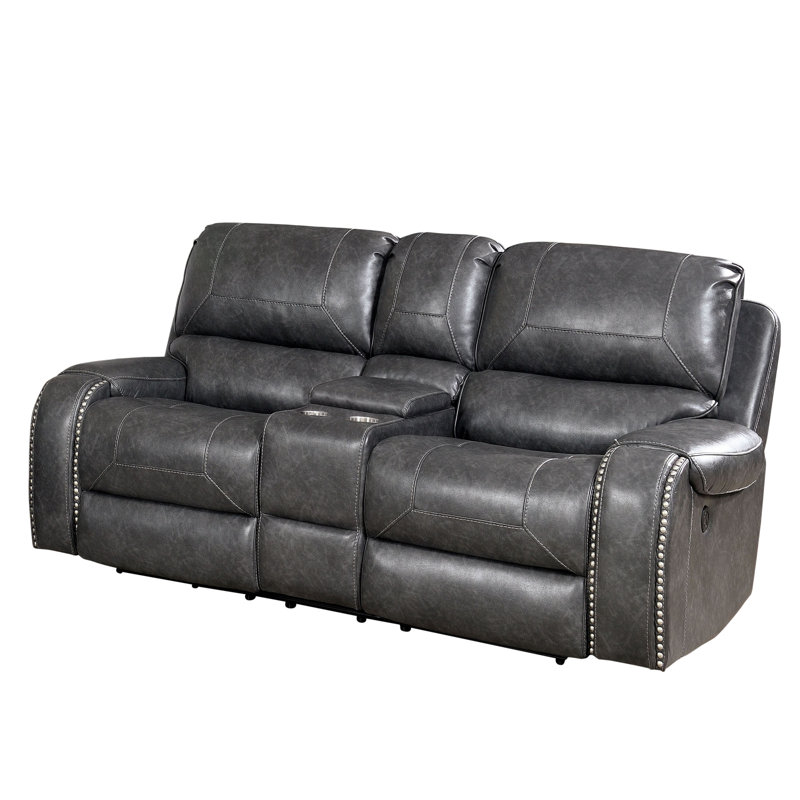 Causeuse inclinable Eberhardt, Alimentation, Faux cuir gris