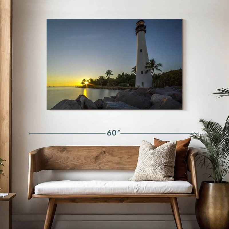 Key biscayne lighthouse sunset Aletra, H 32 po x l 48 po