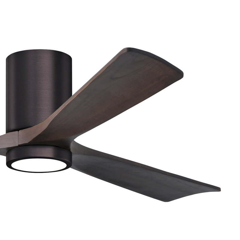 Olivier Ceiling Fan with LED Lights, Walnut, Brushed Bronze, 60"
