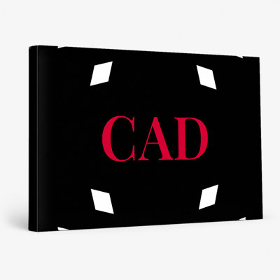 Cadix World Football City Luxury monogram - blanc noir rouge - art mural sur toile