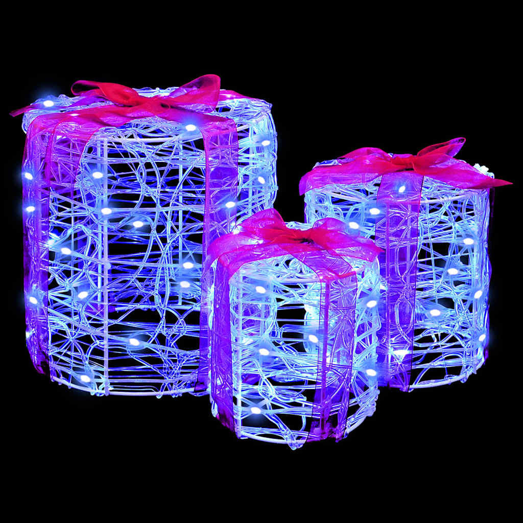 vidaXL Gift Box Decoration 3 pcs 20 x 20 x 21 cm Acrylic