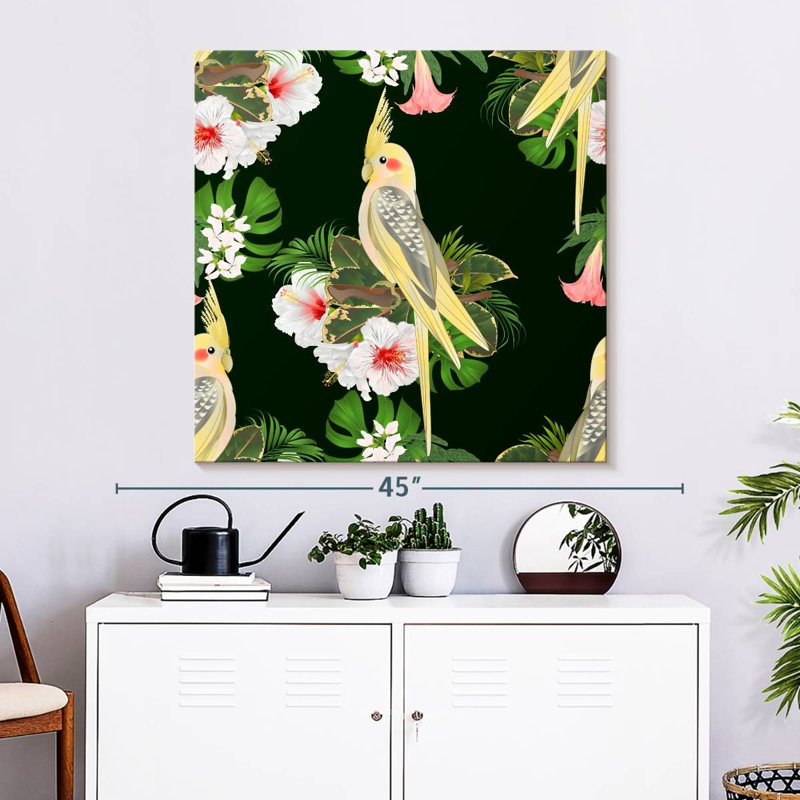 Cockatiels tropicaux Brampt, H 33 po x l 33 po