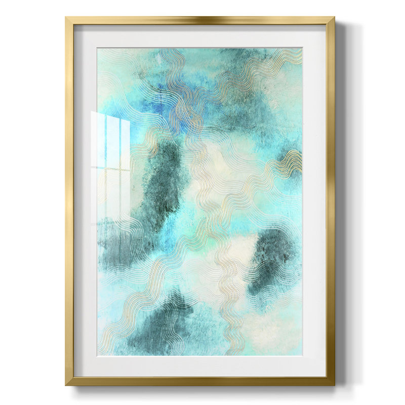 Blue Shift II - impression encadrée, H 25,5 po x l 17,5 po, Doré