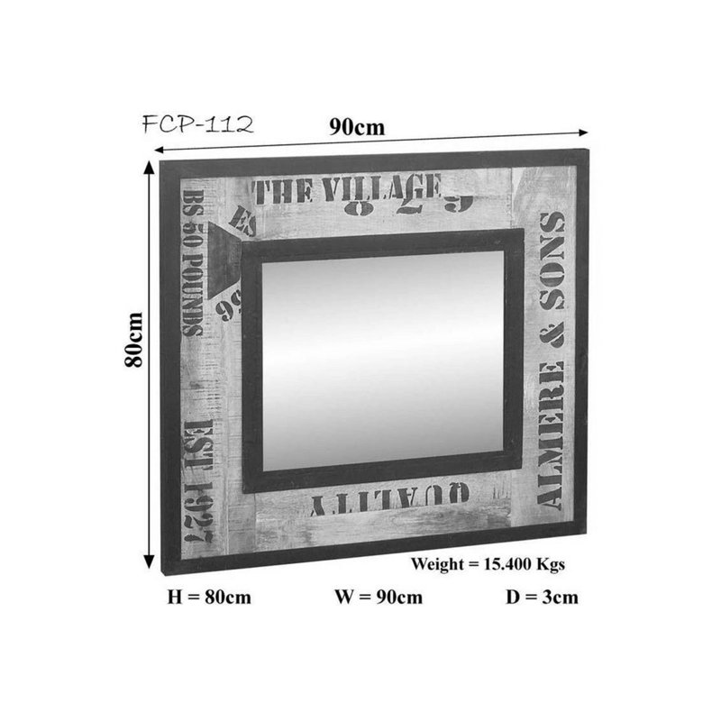 Factory Wood Wall Mirror