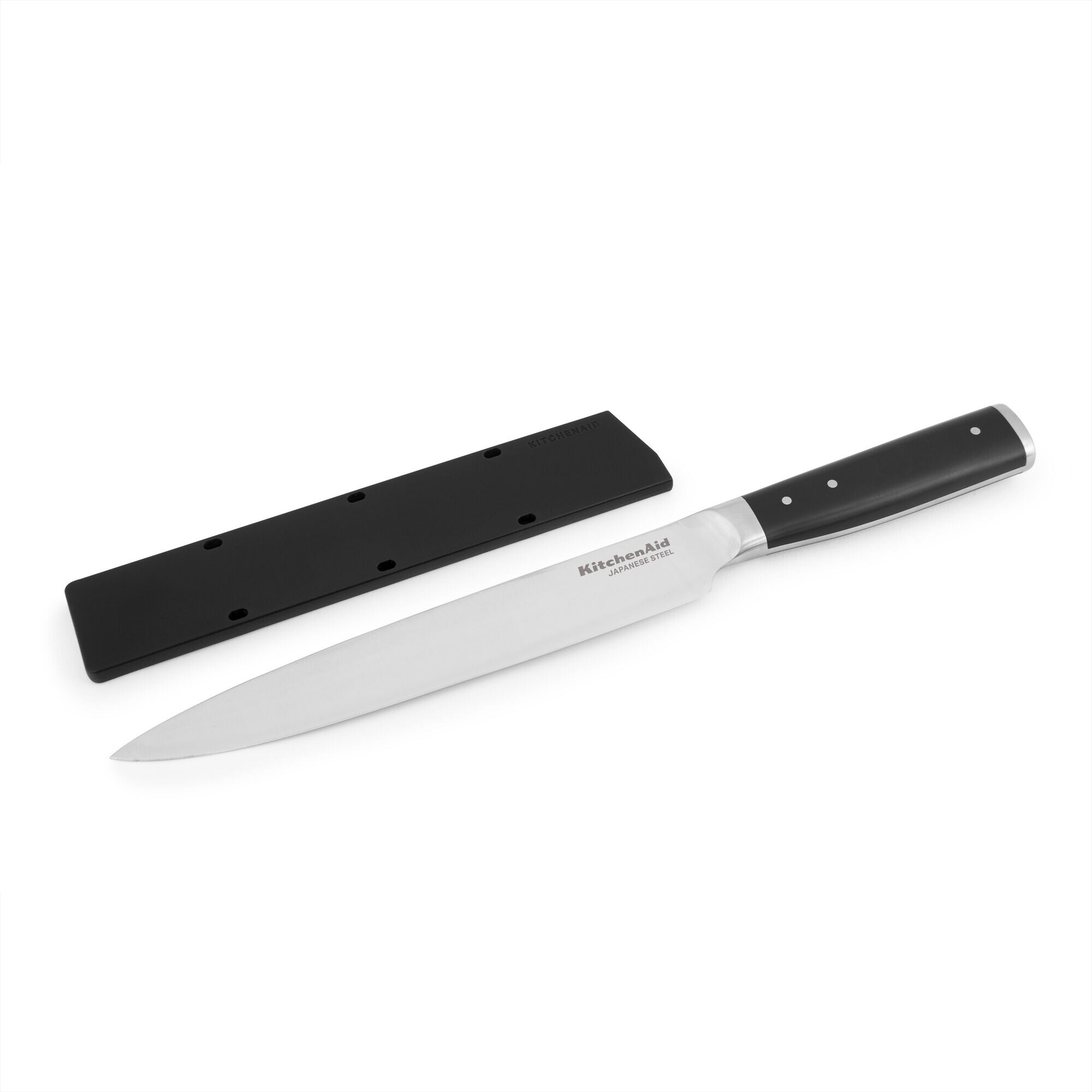 KitchenAid Gourmet Forged Triple Rivet Slicing Knife with Custom-Fit Blade  Cover, 8-inch, Black
