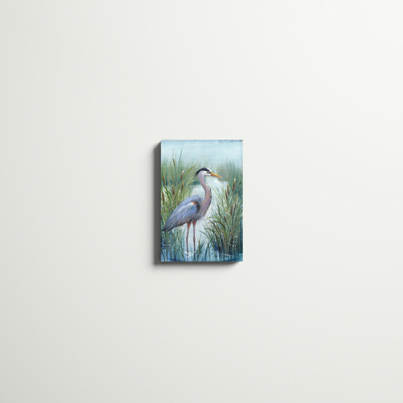 «Marsh Heron I» par Timothy O 'Toole, reproduction d'art sur toile, H 18 po x l 12 po, Toile tendue, Sans cadre