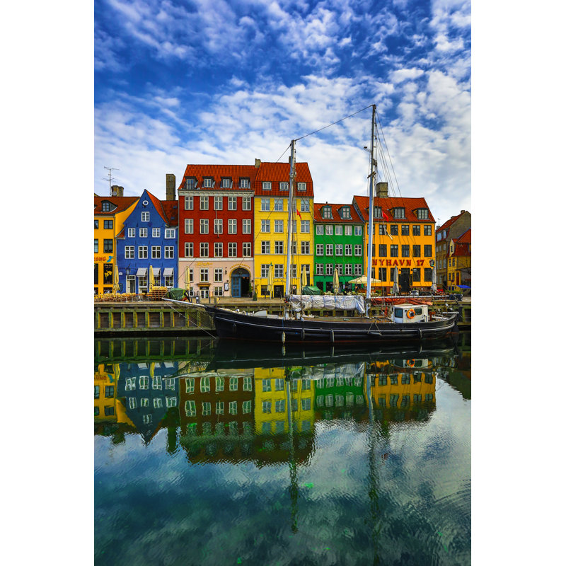 Nyhavn Harbour by SuppalakKlabdee - Wrapped Canvas Print, 46cm H x 30cm W x 3.8cm D