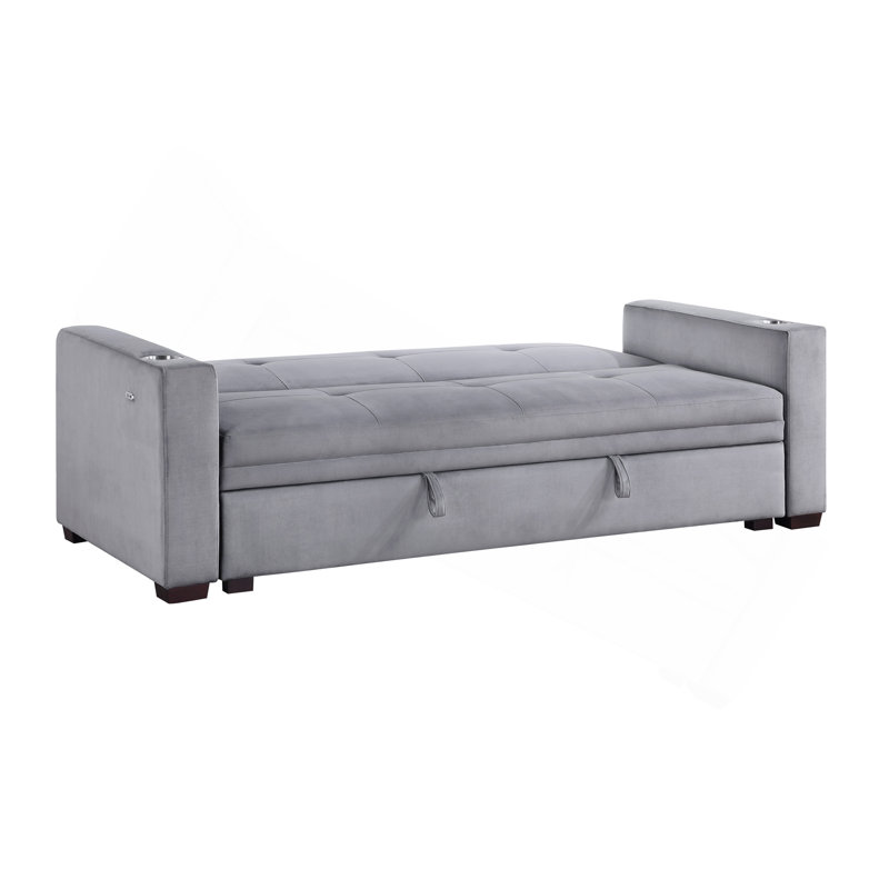 Canapé convertible moderne avec porte-gobelets de rangement dissimulés