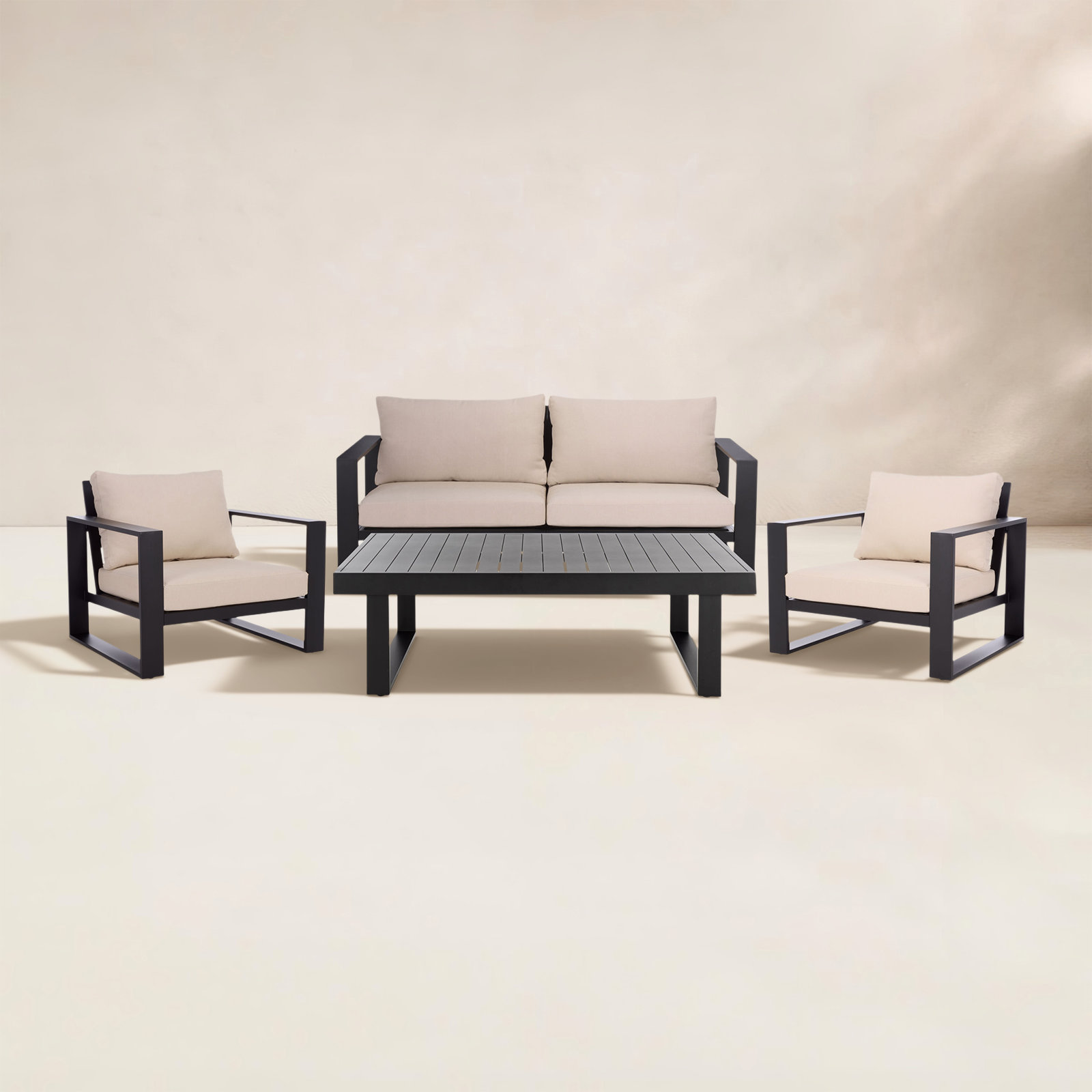 Dwyer 4-Person Patio Seating Group, Black