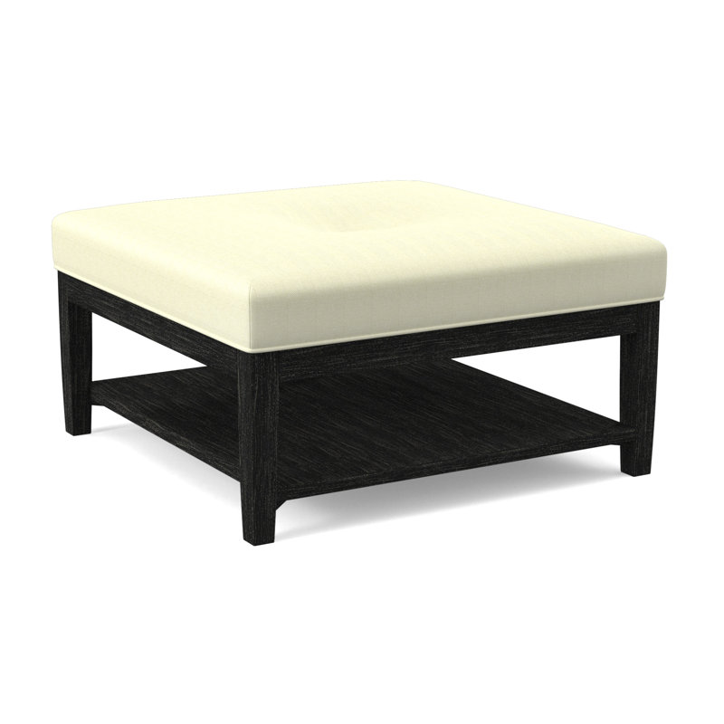 Hammond Square Ottoman, Antique Black Finish, Stone Crypton Performance; 0884-83