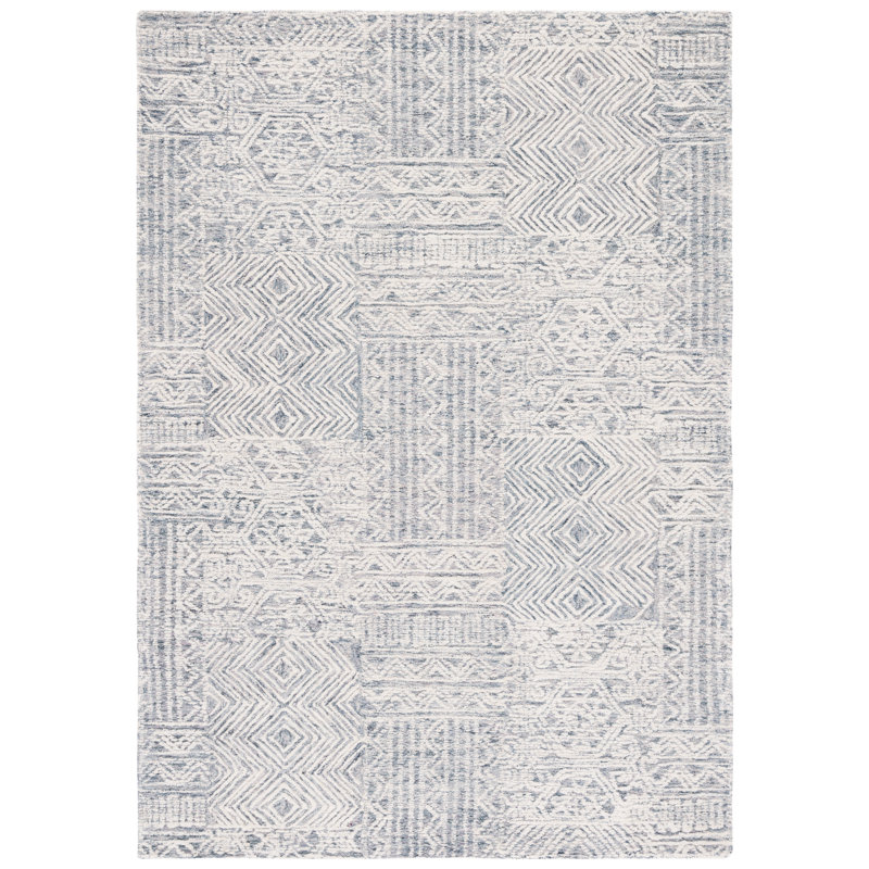 Amzi Hand Tufted Wool Southwestern Rug, Rectangle 8' x 10'