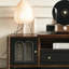 Meuble télé extensible en bois de frêne massif avec base complète
