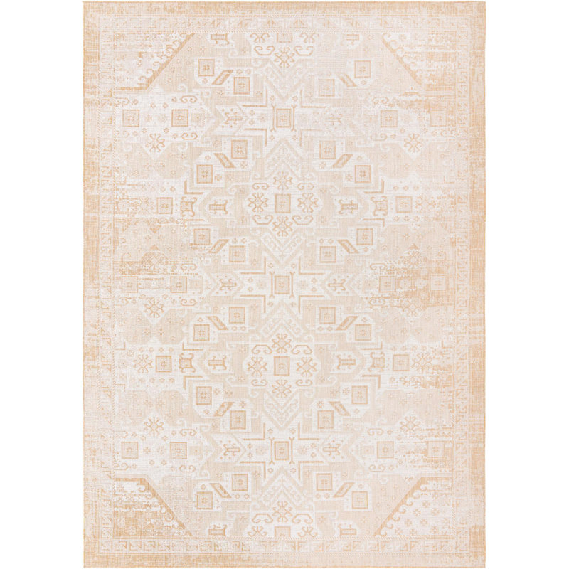 Tapis d'extérieur couleur ivoire Chand, Rectangle 10 pi x 14 pi