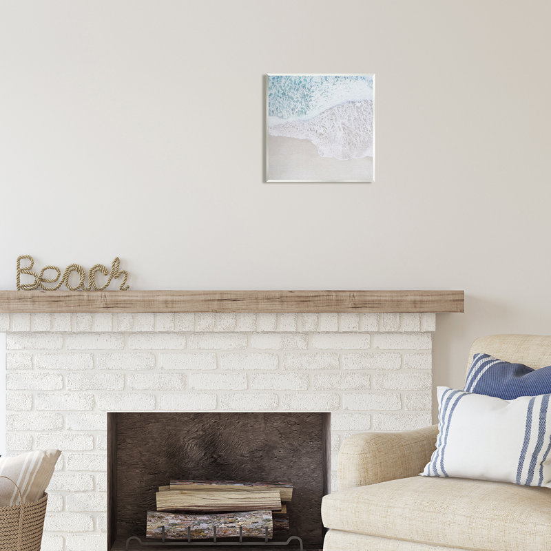 Foamy Ocean Waves Coastal Photography 12" x 12" MDF Wall Art