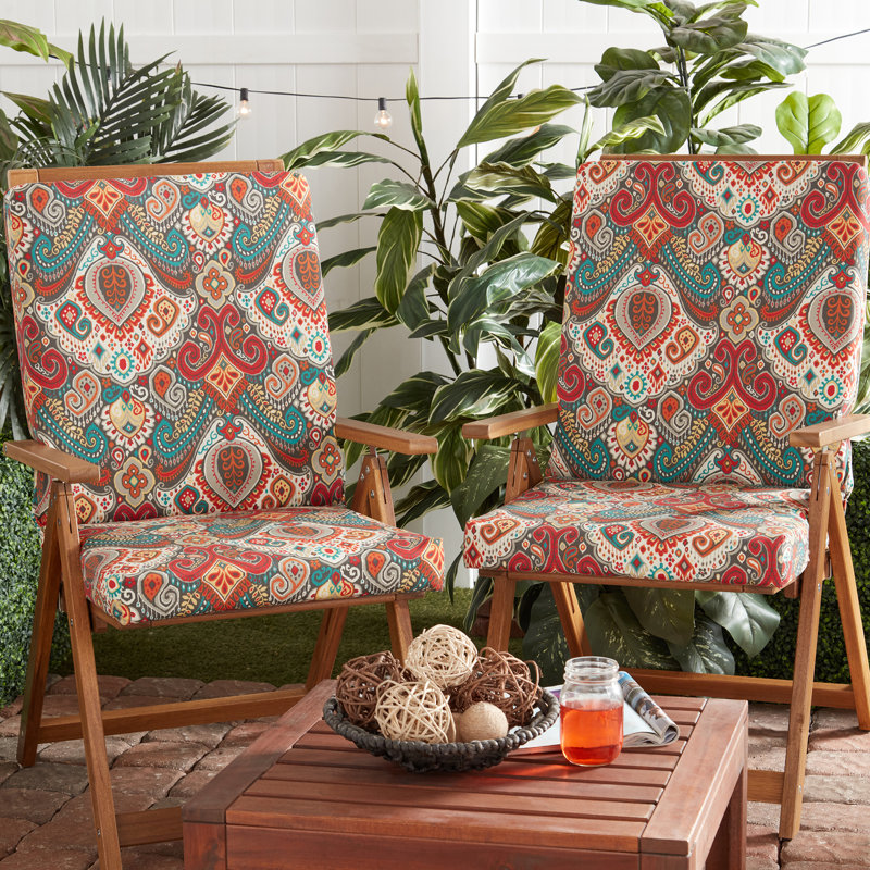 High Back Dining Chair Pad, Asbury Park Paisley