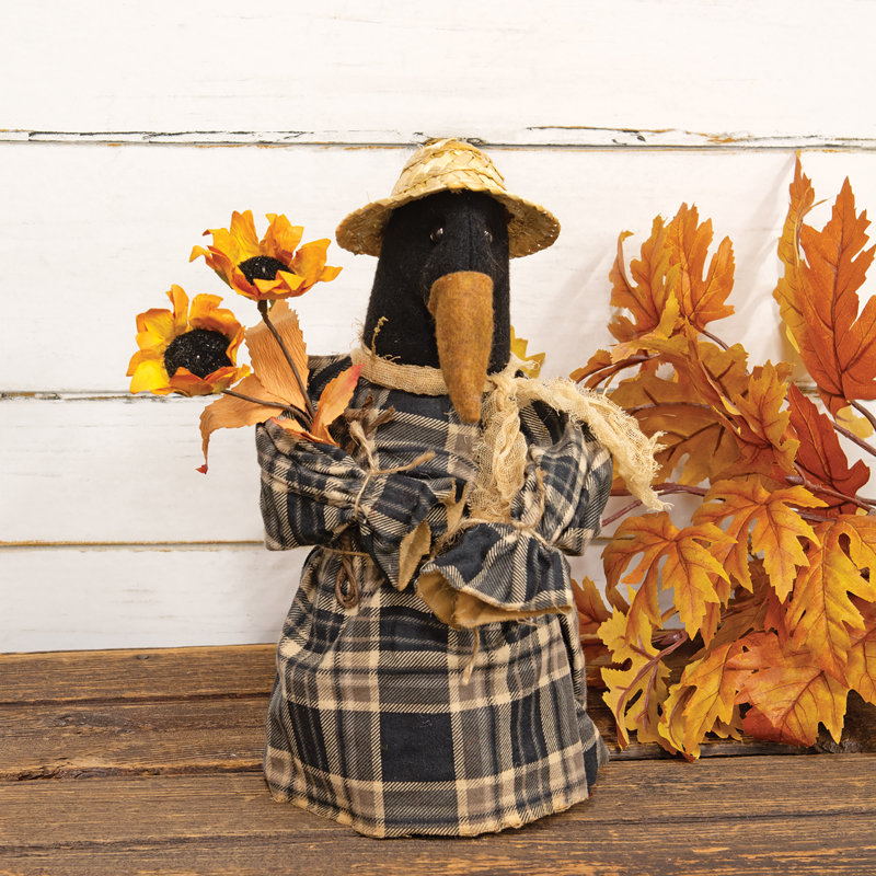 Constance Stuffed Crow w/Sunflowers