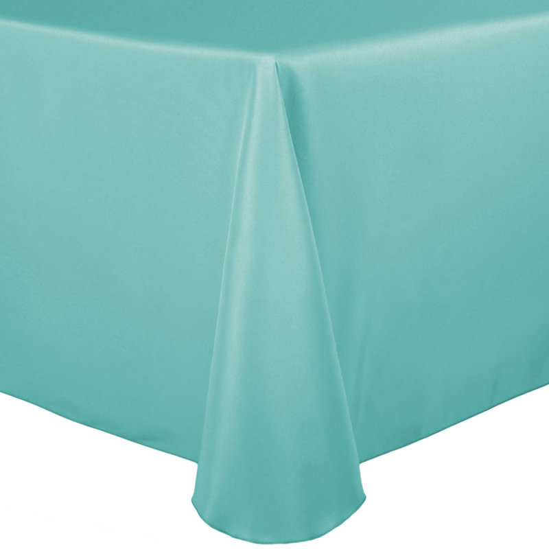 Solid Color Round Tablecloth, 120" x 72", Aqua, 10