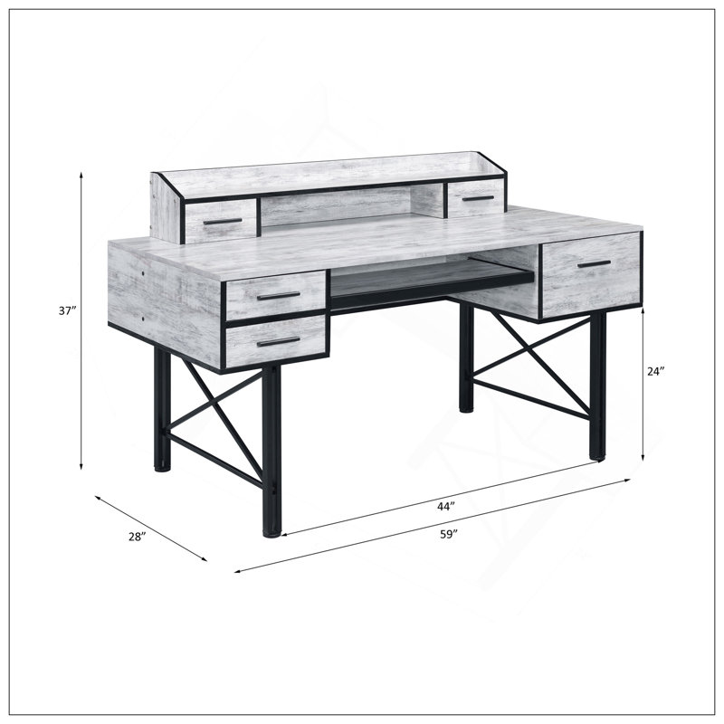 Bureau d'ordinateur polyvalent avec plusieurs options de rangement pour un espace de travail efficace