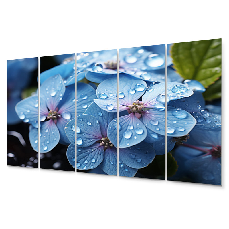 Fleurs, sérénade en bleu - ensemble d'art mural floral en métal