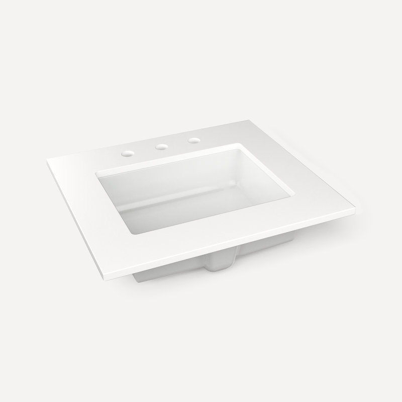 Cartesian Vanity 24"W, Matte Sand, White Zeus Extreme