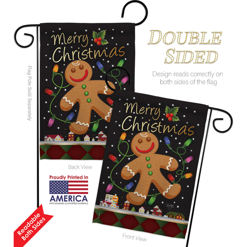 Double Sided 18.5'' H x 13'' W Polyester Christmas Flag Set