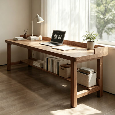 Bureau simple en bois massif Burlywood