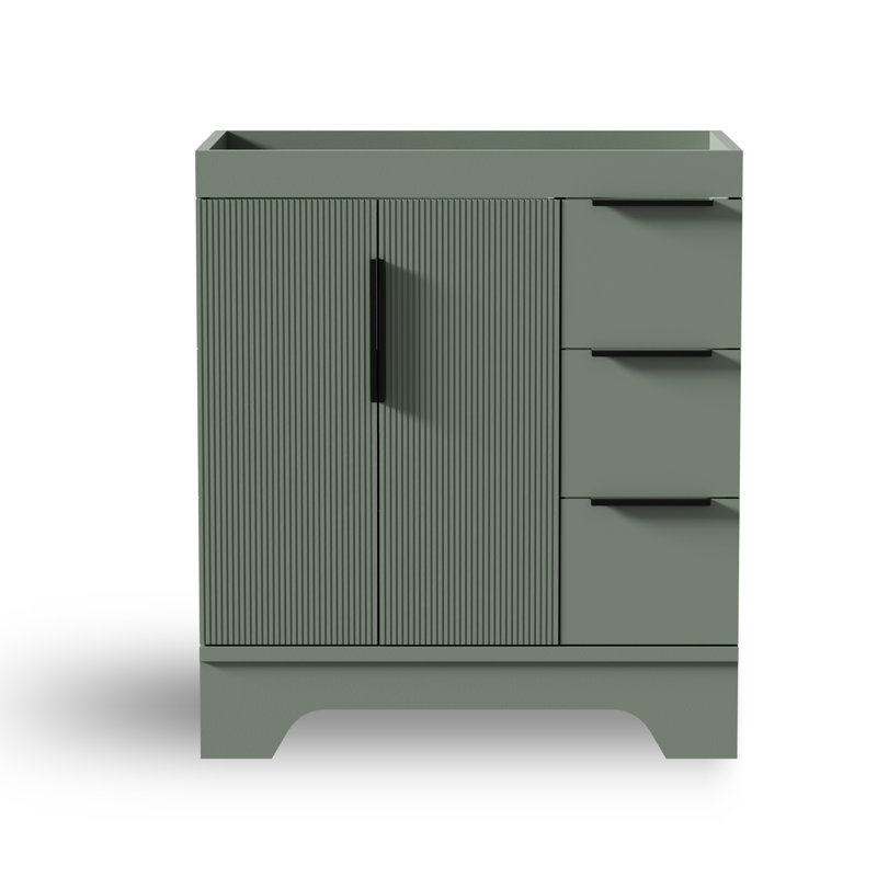 Base de meuble-lavabo simple 30 po seulement, comptoir de lavabo non inclus, Gris, Noir