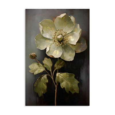 Art mural blanc sur toile Magnolia Floret par Petals Prints Design
