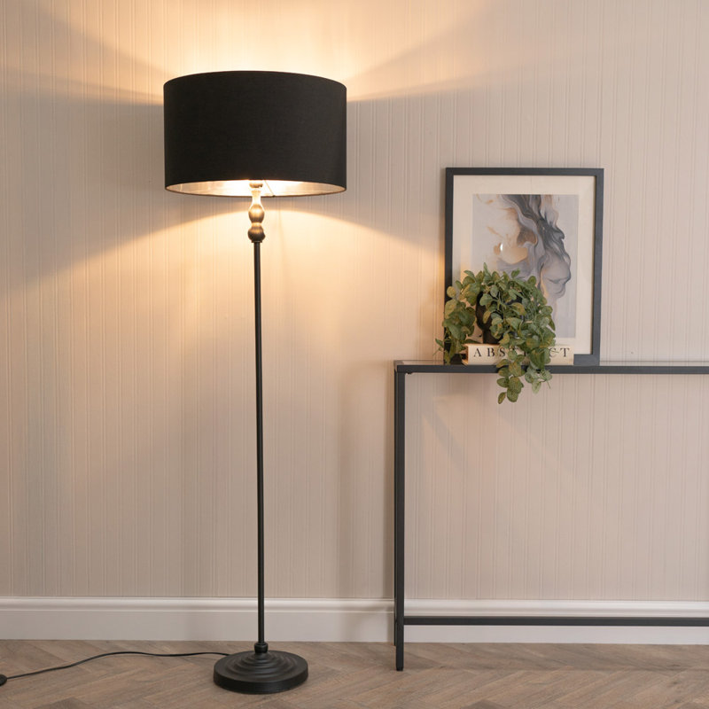 Darthea 151cm Traditional Floor Lamp, Yes, Matte, Black