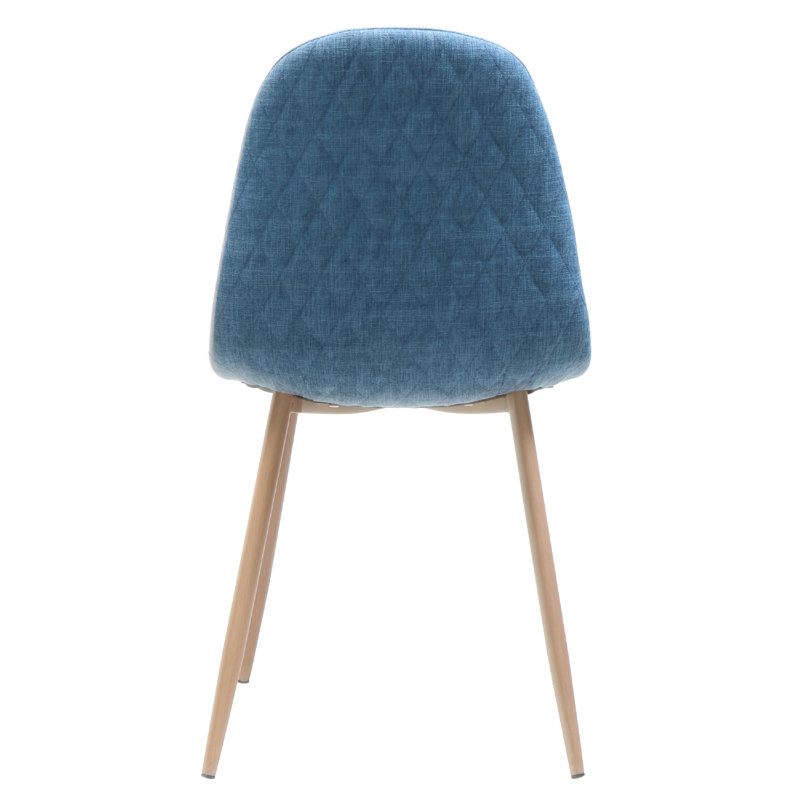 Ensemble de 2 chaises d'appoint Reva, assise bleue, structure en fer brun, Mélange de polyester bleu, Brun