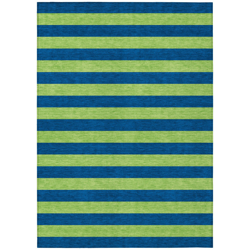 Sneller Flatweave Washable Striped Indoor / Outdoor Rug, Rectangle 5' x 7'6"