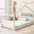 Twin Floor House Bed, Wood Twin Floor Bed Frame With Headboard & Footboard-726729343