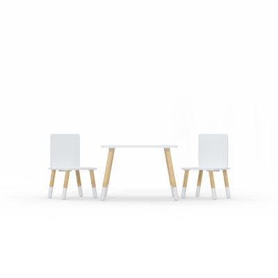 Kids 3 Piece Square Play Or Activity Table and Chair Set