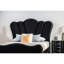 Tête de lit en tissu noir, tête de lit très grand Eastern, base en bois massif, tête de lit enchanteresse-679334581