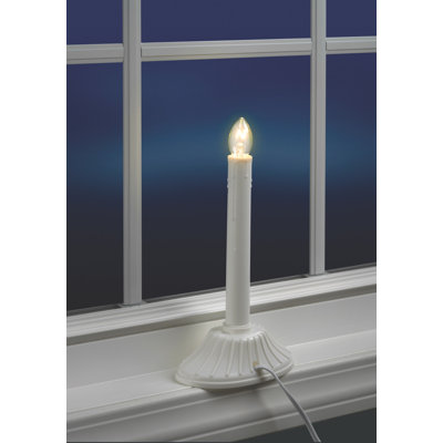 Unscented Flameless Taper Candle with Plastic Holder