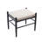 Linen Upholstered Ottoman With Solid Wood Legs-1843892699-1843892698
