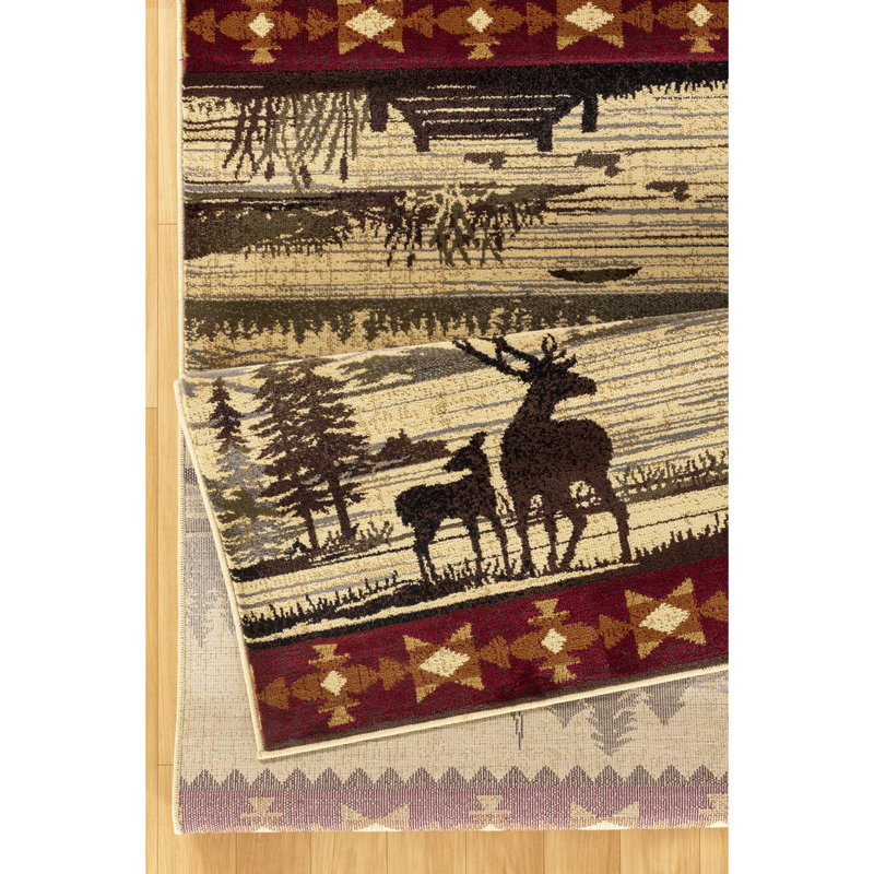 Nature's Nest GC_CBL3005 Multi 7 Ft. 10 In. X 10 Ft. 3 In. Lodge Area Rug, Rectangle 7'10" x 10'3"