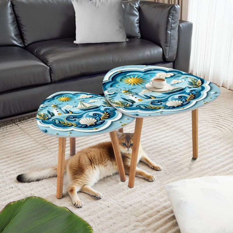 Ensemble de 2 tables basses gigognes Triangle