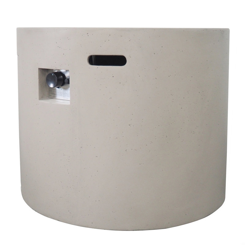 Foyer circulaire Mgo - 40 000 BTU, Gris clair, H 24,5 po x l 31,1 po x P 31,1 po