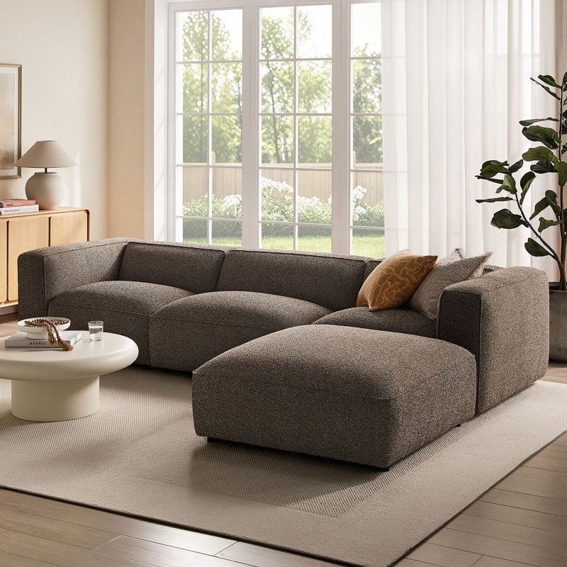 Canapé modulaire avec repose-pieds 4 pièces Coledale, Earth