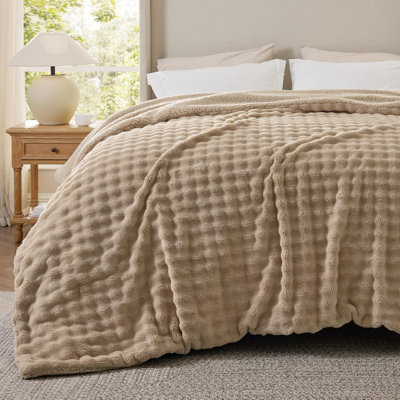 Coussin en sherpa pour lit de taille très grand pour lit - fausse fourrure, fausse fourrure, couverture chaude pour l'hiver