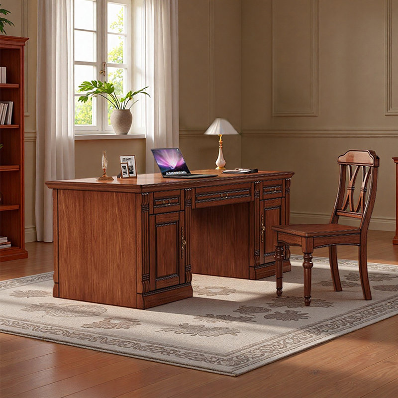 Ensemble de bureau et de chaise American, Blanc