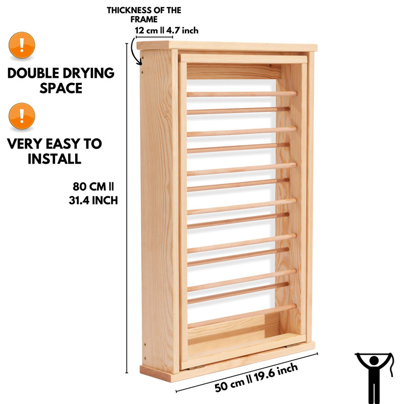 Wood Wall-Mounted Drying Rack