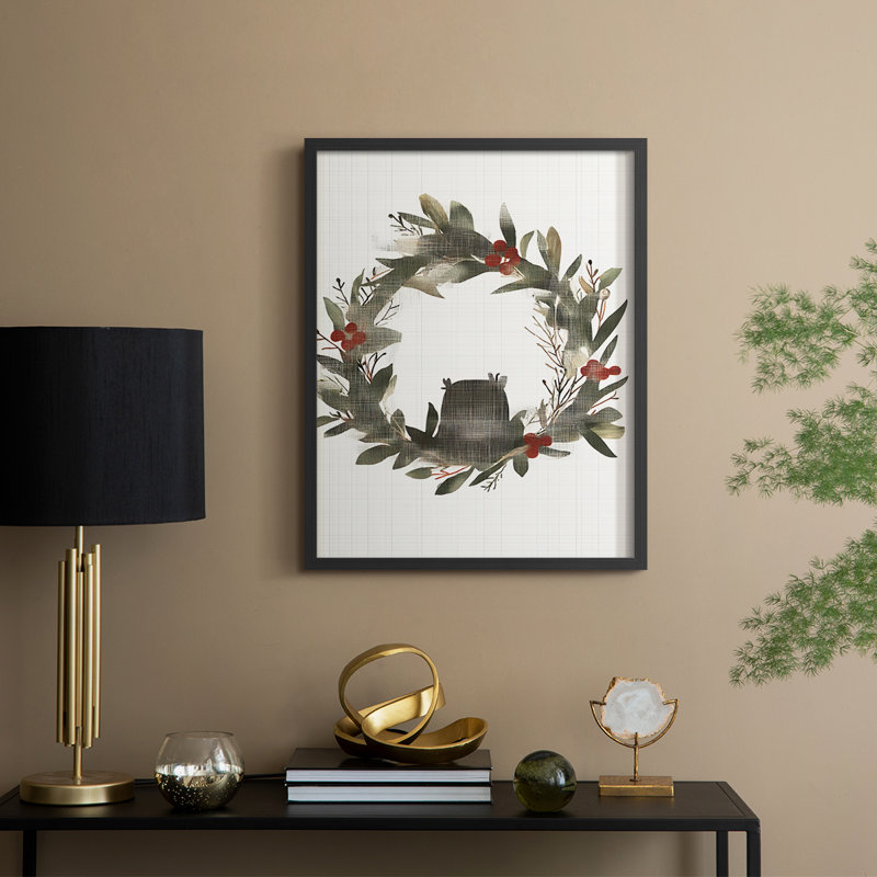 «Christmas Holiday Art» CECLXI, reproduction d'art encadrée - bois massif, Noir, noir, noir, noir, H 15 po x l 12 po