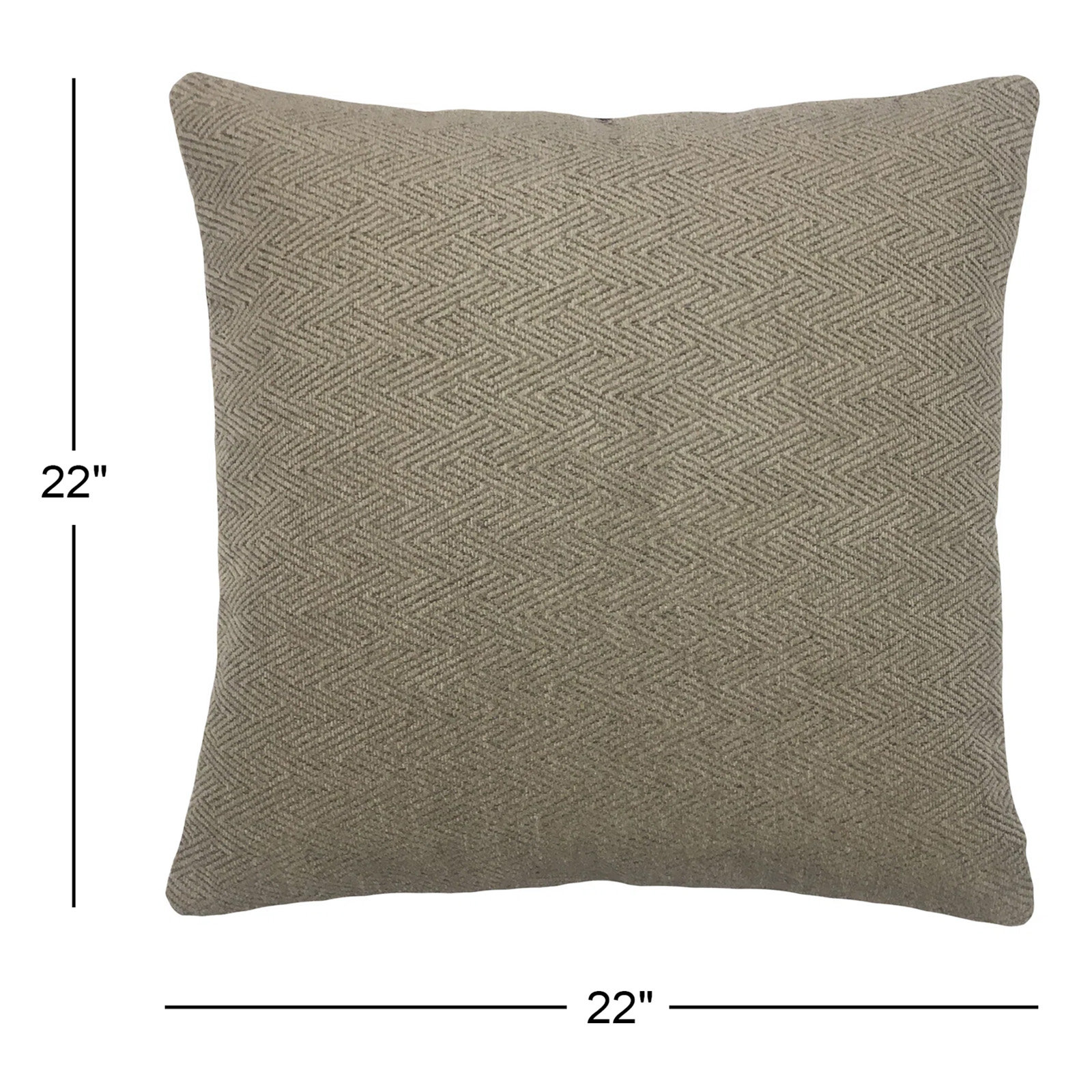 Indoor/Outdoor Throw Pillow, 22" x 22", Beige Geometric