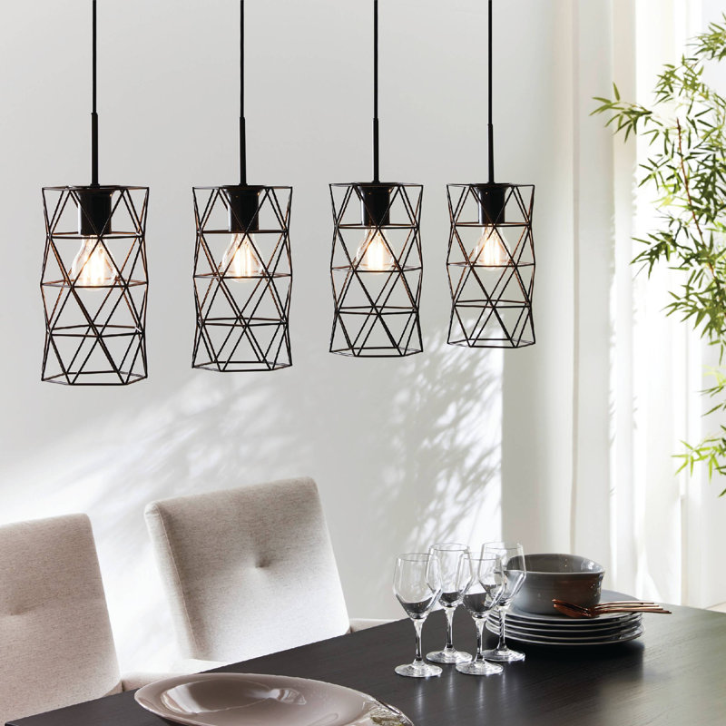 Aziza 4 - Light Matte Black Kitchen Island Pendant