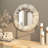 Gray Teak Wood Wall Mirror with Coiled Frame